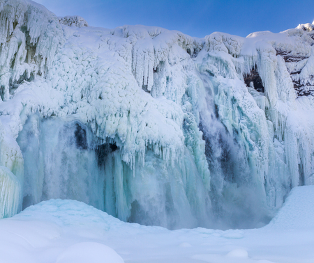Swedish biggest (frozen) waterfallの写真素材