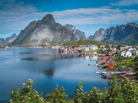 Reine on the Lofotenの写真素材