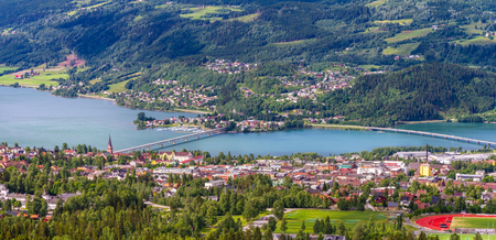 The beautiful city of Lillehammer in Norway Scandinavia .の写真素材