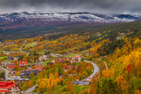 Autumn in Ãre, JÃ¤mtland Swedenのeditorial素材