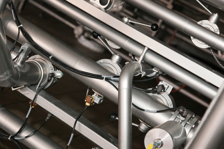Part of Water purification filter equipment with many metal pipes