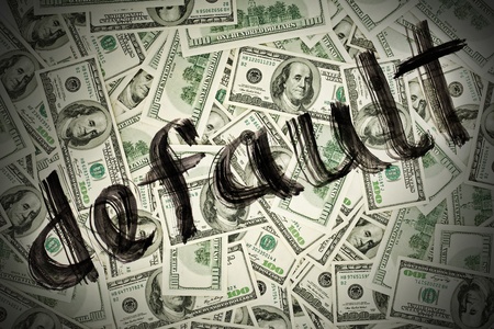 Default of USA dollar currency concept photo