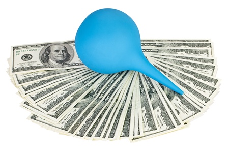 Default of USA dollar currency concept photo with clysterの写真素材