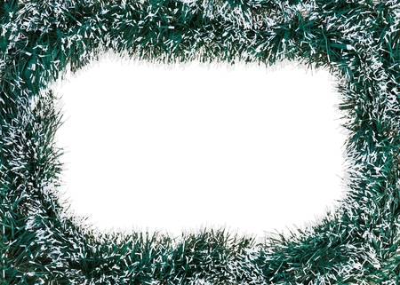 Christmas decoration framework with artificial tinselの写真素材
