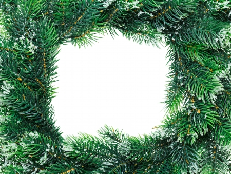 Christmas wreath framework, isolated on whiteの写真素材