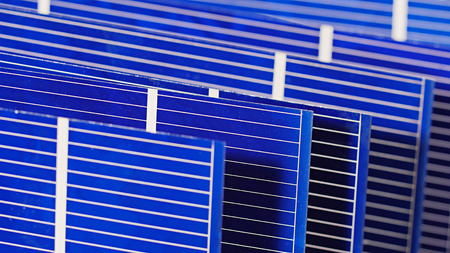 Solar panel cell components, detail view