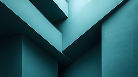Abstract blue background with geometric shapes. 3d rendering, 3d illustration.の素材