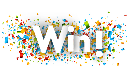 Win letters vector word banner signのイラスト素材