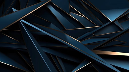 0704. Dark Sapphire Line Abstract Geometric Background. Generative AIの素材