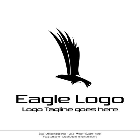 Eagle logo design vector template. Creative Eagle vector logo design.のイラスト素材