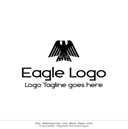 Eagle logo design vector template. Creative Eagle logo design template.のイラスト素材