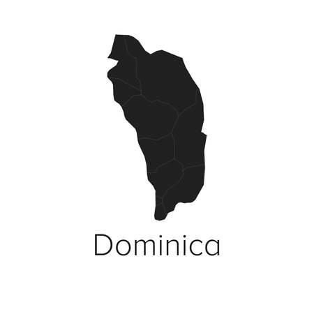 Dominican Republic Map Vector Illustration - Silhouette, Outline, Dominican Republic Travel and Tourism Mapのイラスト素材