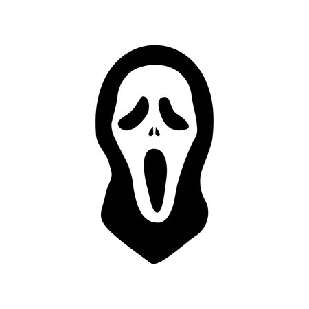 Terrifying Ghost Vector - Scary Shrieking Face for Spooky Designs and Halloween Projectsのイラスト素材