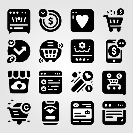 bundle of shopping icons, vector illustration eps10 graphic designのイラスト素材