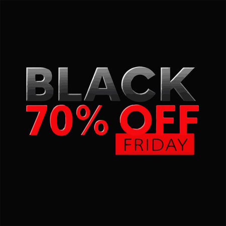 Black Friday Sale up to 70% off Vector Template Design Illustrationのイラスト素材