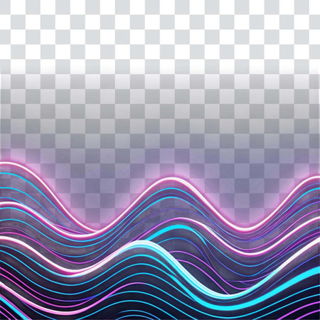 Abstract wavy lines on transparent background. Vector illustration. Eps 10