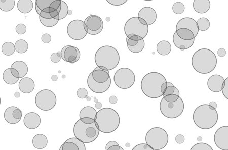 Abstract transparent floating gray circles background design with overlapping bubble effect for digital wallpaper and graphic artwork. Soft shapeの写真素材