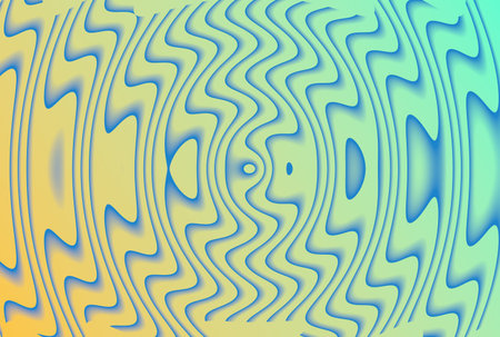 Yellow and green circular ripple abstract background with wave textured smooth digital artistic modern design, wallpaperの写真素材