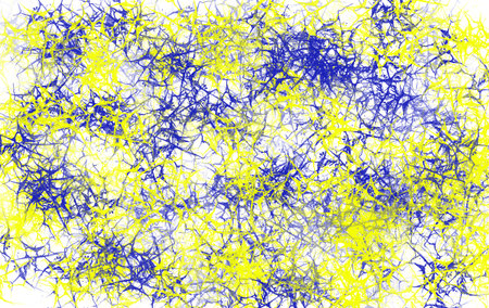 Blue and yellow watercolor veins texture with light organic lines, abstract background for bright design projects high resolution abstract texture.の写真素材