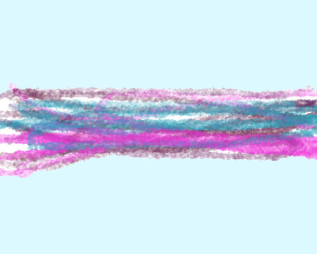 Lines of watercolor brush strokes in pink purple and teal shades forming abstract minimal painting design, simple textured background for creative artworksの写真素材