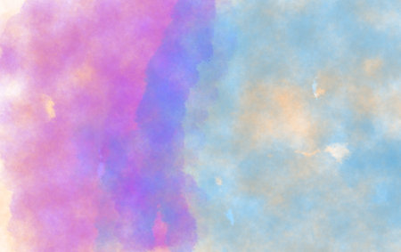 Pink and blue watercolor background with cloudy wash effect and smooth artistic pastel surface, abstract faded tone,の写真素材