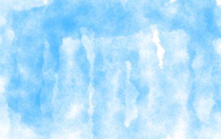 Blue watercolor background with soft wash texture and abstract artistic feel for modern design, light tone, smooth paper effectの写真素材