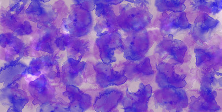 Watercolor wallpaper texture in purple and blue shades forming abstract artistic background painting design, soft artistic texture for wallpapersの写真素材