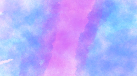 Blue and purple watercolor background with gradient wash texture and artistic faded pastel abstract design, smooth surfaceの写真素材