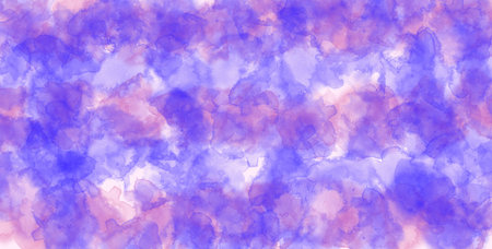 Vibrant watercolor texture background with purple pink and orange brush strokes forming abstract artistic design, colorful painting texture for designsの写真素材