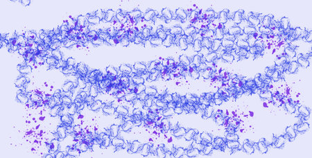 Abstract watercolor backgrounds with artistic brush strokes in purple and blue shades creating textured design, watercolor art texture for wallpapersの写真素材