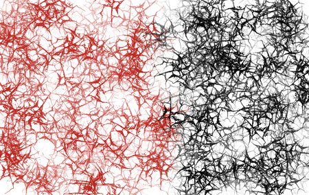 Red and black watercolor veins texture with dense organic lines, abstract background for dramatic creative design use high resolution abstract texture.の写真素材