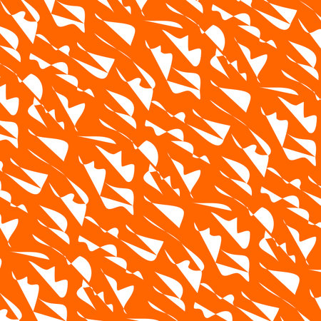 Orange and white abstract geometric repeating pattern, modern seamless tileの写真素材