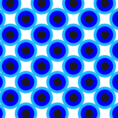 Blue geometric circular seamless pattern, modern abstract textureの写真素材