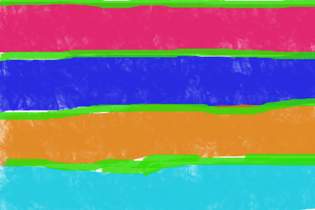 Bold blue, red, orange and green abstract color block watercolor painting, modern designの写真素材