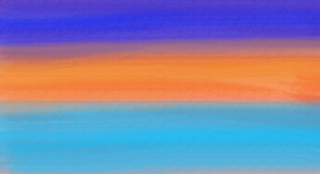 Hand brushed watercolor background with horizontal color bands and soft gradient wash, great for printsの写真素材