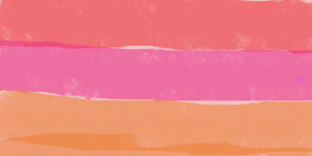 Gentle watercolor brush stroke background with soft peach and coral horizontal bands, great for printsの写真素材