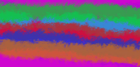 Abstract handmade watercolor with horizontal colorful stripes and bright tones, cheerful styleの写真素材