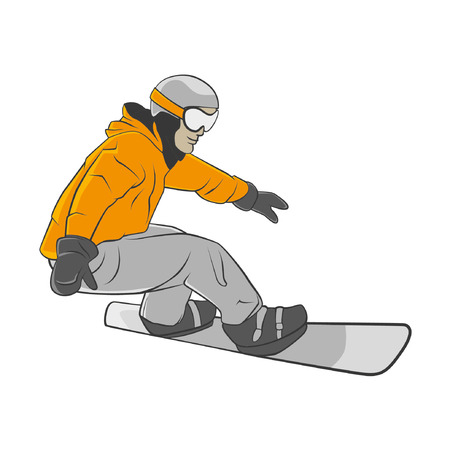 vector snowboarder in actionのイラスト素材