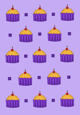 Cute cupcake vector wallpaper for graphic design and decorative element