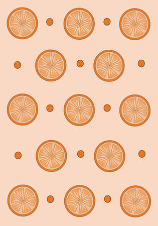 Fresh orange slice vector wallpaper for graphic design and decorative element