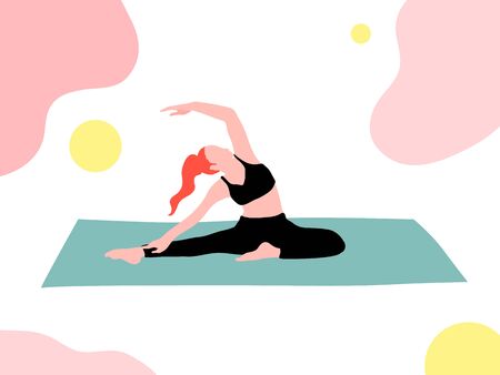 woman doing yoga exerciseのイラスト素材