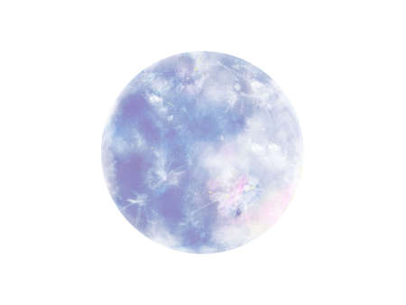 blue full moon, isolated illustrationの写真素材