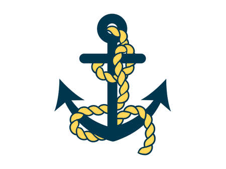 anchor rope vector  icon helm Nautical maritime boat illustration symbol