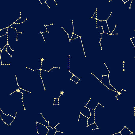 summer constellation seamless pattern swatchのイラスト素材