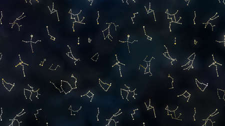 night sky constellation background illustrationの写真素材