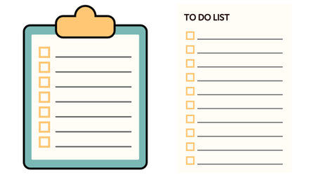 Clipboard with to do list, vector illustration in flat designのイラスト素材