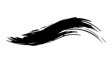 Black brush stroke isolated on white background. Grunge design element. Vector illustration.のイラスト素材