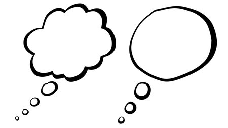 Black and white comic speech bubbles on a white background. Vector illustrationのイラスト素材