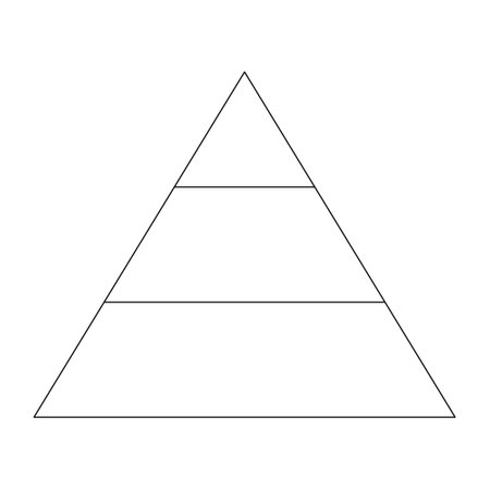Hierarchy pyramid icon statistics illustration sign design style vector on a white background.のイラスト素材