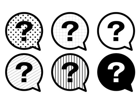 Question mark icons set. Question mark icon in chat bubble. Vector illustration.のイラスト素材